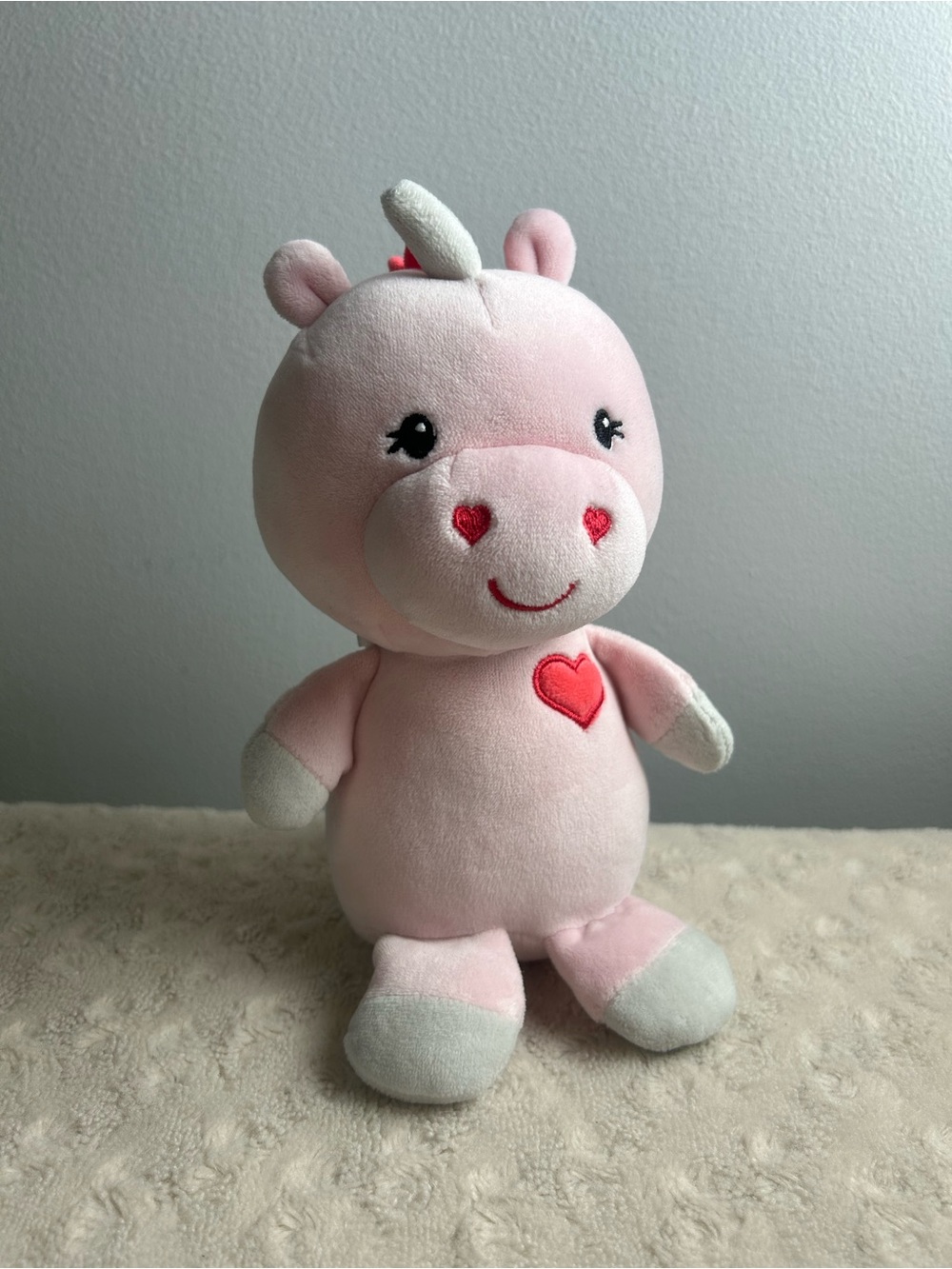 2021 Animal Adventure Pink Unicorn Plush Stuffed Animal Toy Heart Nose